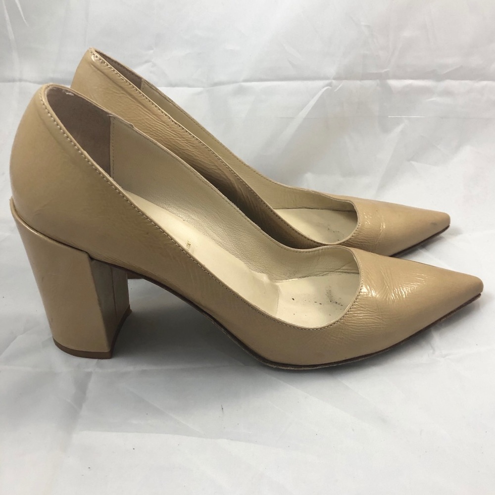 Butter Italy Nude Patent Block Heels 9
